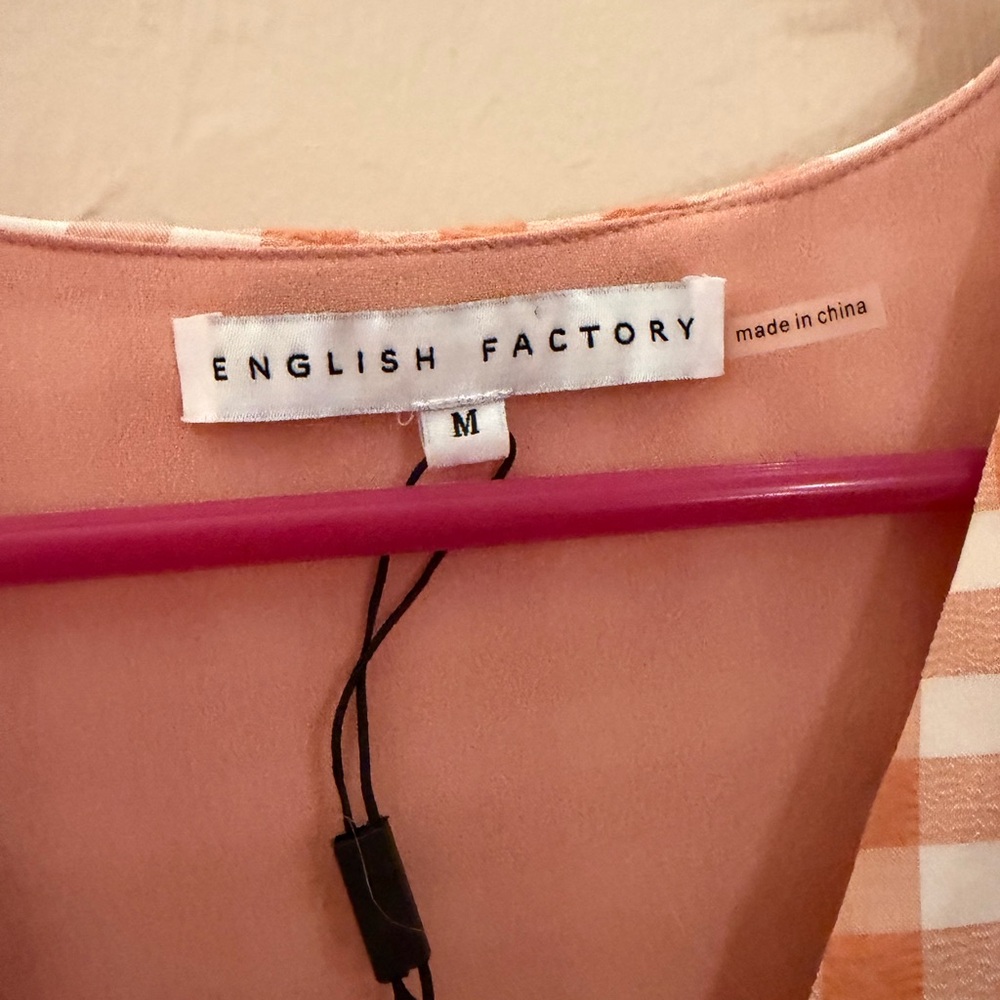 English Factory Peach Gingham Tiered Maxi Dress - Picture 3 of 6
